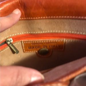 Italian vintage orange leather bag